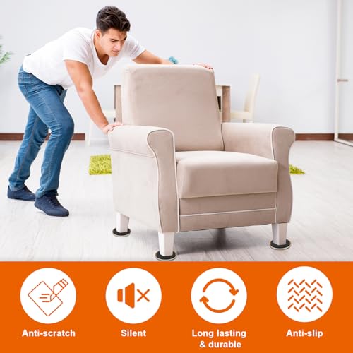 10PCS Furniture Sliders, 3 1/2" Furniture Sliders for Hardwood Floors, Reusable for Carpet, Heavy Duty Furniture Movers Sliders, Carpet, Floor Protectors (Beige)