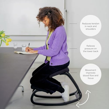Variable Natural/Grey Ergonomic Office Kneeling Chair for Desk for Desk – Back Pain Relief, Rocking Seat for Home, Study & Posture Support – 10 Year Limited Warranty