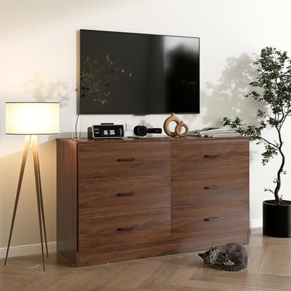Wood Dresser for Bedroom, 6 Drawer Double Dresser, view 6