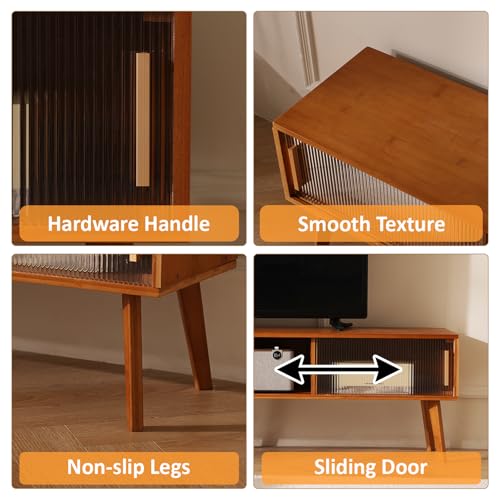 Bamboo TV Stand Entertainment Center tv Console, view 5