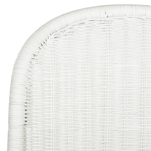 SAFAVIEH Furniture - Tana Wicker Side Chair Set of 2 - 17" Seat Height - White - Rattan - Coastal Woven Design - Ideal for Living Room, Sunroom, Dining Room - Fully Assembled (SEA8009C-SET2)