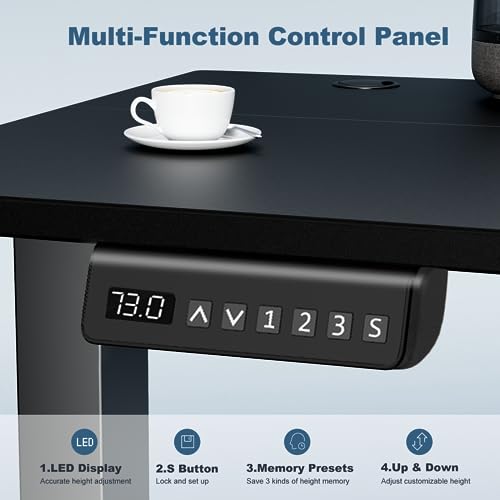 40 Inch Electric Standing Desk, Memory Adjustable Home Office Desk, view 6