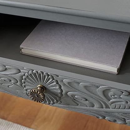 SAFAVIEH Home Collection Ryleigh Distressed Grey 2-Drawer Computer Table Office Desk
