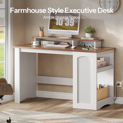 Computer Desk, Office Desk with Charging Station, view 4