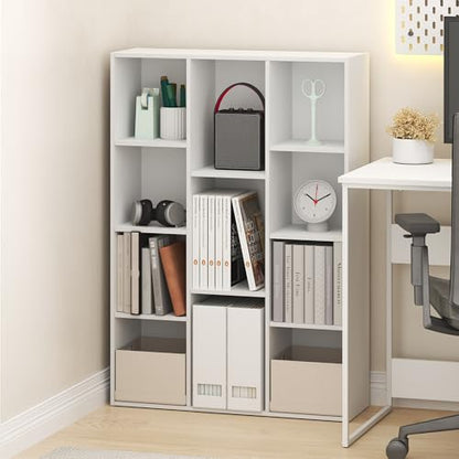 LUDER Book Shelf, 11-Cube Bookshelf, Reversible Bookcase, 9.4 x 29.1 x 41.7, view 3