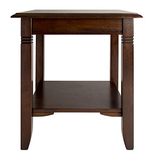 Nolan End Table, 20" Wide, 22" Tall, for Living Room, Bedroom, Cappuccino