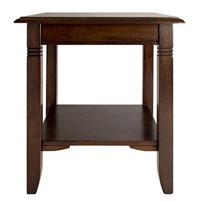 Nolan End Table, 20" Wide, 22" Tall, for Living Room, Bedroom, Cappuccino