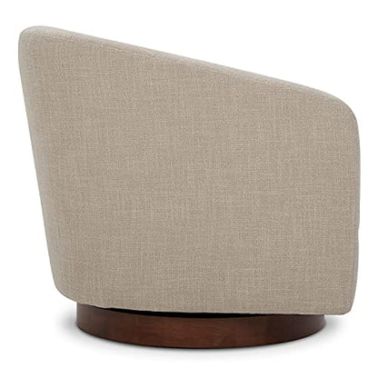 CHITA Swivel Accent Chair Set of 2, Wood Frame, Fully Assembled, Flax Beige