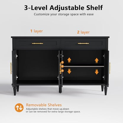 58 Inch Sideboard Buffet Cabinet with Storage, view 6