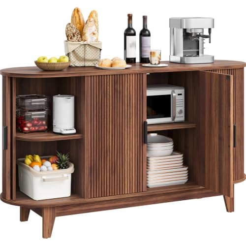 54.3" Sideboard Buffet Cabinet with Storage, Modern Fluted Sideboard Cabinet, view 8