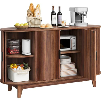 54.3" Sideboard Buffet Cabinet with Storage, Modern Fluted Sideboard Cabinet, view 8