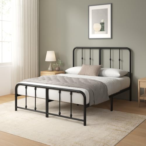 Zinus Leonardo Metal Platform Bed Frame, Victorian Spindle Headboard, Full, view 4