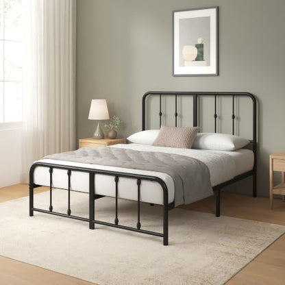 Zinus Leonardo Metal Platform Bed Frame, Victorian Spindle Headboard, Full, view 4