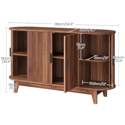 54.3" Sideboard Buffet Cabinet with Storage, Modern Fluted Sideboard Cabinet, view 3