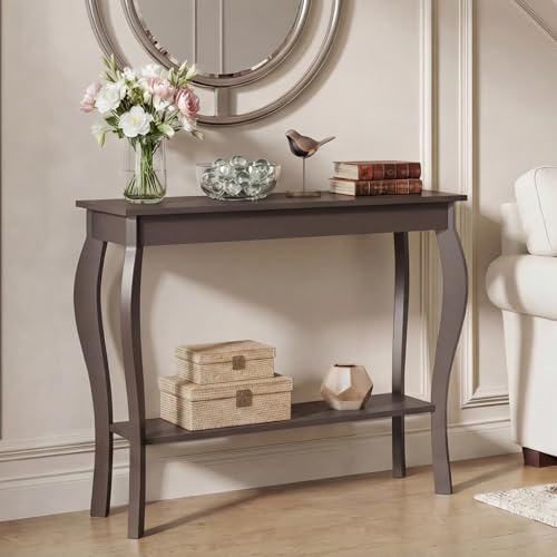 Narrow Console Table, Chic Accent Sofa Table, Entryway Table, Espresso