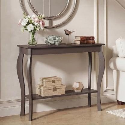 Narrow Console Table, Chic Accent Sofa Table, Entryway Table, Espresso