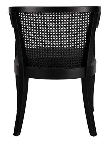 SAFAVIEH Furniture - Rina Cane Dining Chair - 17.1" Seat Height - Black - Rattan - Coastal Cane Design - Ideal for Dining Room, Kitchen - Fully Assembled (DCH9501C)