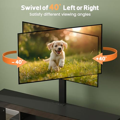 TV-Stand with Mount 75 inch - LED TV Stand with Power Outlet & Drawers, Modern Entertainment Center with Mount for Living Room, Bedroom, Black