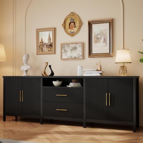 Black TV Stands for Living Room: 95" Entertainment Center for 100" TVs, view 2