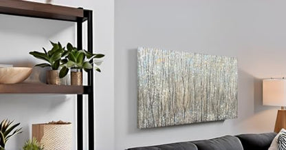 Abstract Tree Canvas Wall Art - Brown Forest Paintings with Gold Foil - Modern Landscape Pictures for Living Room Bedroom Bathroom Decor