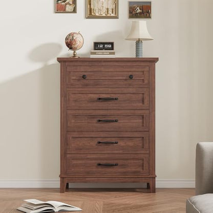 5 Dresser for Bedroom, 41.3 in Tall Vertical Drawer Dresser with Large Storage, view 3