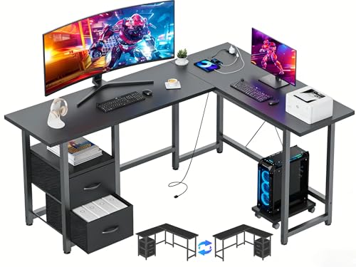 66'' Gaming Desk with USB Ports Reversible L Shaped Computer Desk, view 4