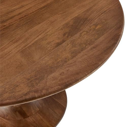 Lippa 48Inch Round Dining Table Solid Wood Walnut Finish Modern Kitchen Room Entertaining Home Furniture Quality Stylish Elegant Durable Refined Versatile Contemporary
