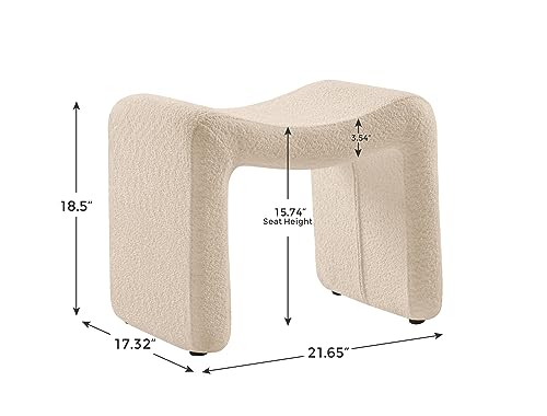 Small Footstool Ottoman, Multi-Functional Modern Foot Stool, Sofa Footrest Extra Seating for Living Room, Entryway, Hallways and Bedrooms, Small, Camel