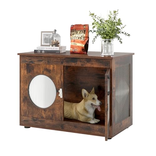 32.5 Inches Wooden Dog Crate Furniture, view 2