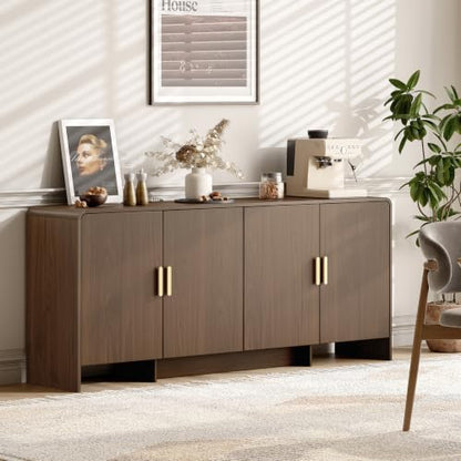 70" Sideboard Buffet Cabinet with Adjustable Shelves Storage,Walnut, view 7