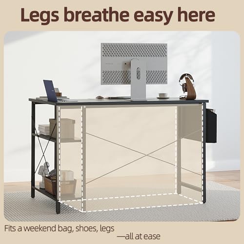 Gaming Desk with Power Outlets, 40 inch L Shaped Computer Desk, view 5
