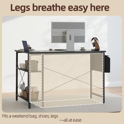 Gaming Desk with Power Outlets, 40 inch L Shaped Computer Desk, view 5