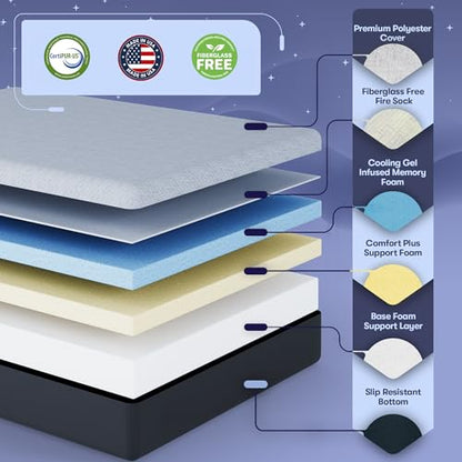 Queen Mattress 12 Inch, Cooling Gel Memory Foam Mattress in a Box, Soft Feel, view 3
