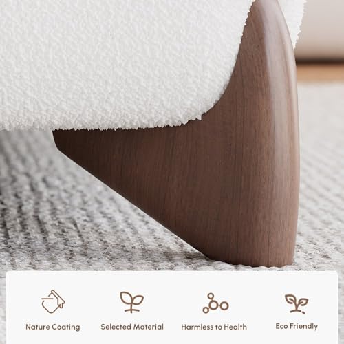 Modern Boucle Walnut Wood Bed Frame Set with Smart Features, view 7