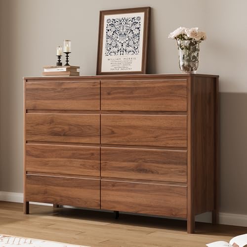 Walnut 8 Drawer Dresser for Bedroom, view 8