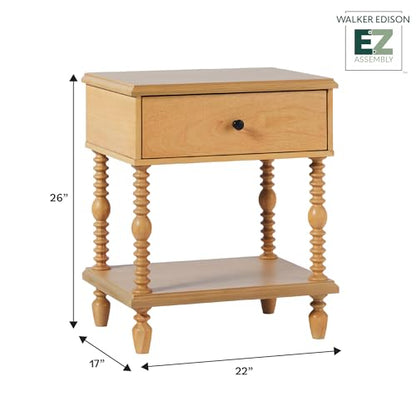 Vivienne 1-Drawer Spindle Nightstand - Natural - 2pk