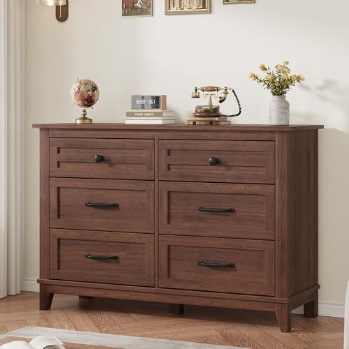 6 Dresser for Bedroom, 47 in Wide Drawer Dresser with Storage Freestanding, view 2