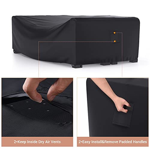 Heavy Duty Patio Furniture Covers Waterproof, Patio Furniture Outdoor Sectional Sofa Couch Set, Patio Table and Chair Set Cover 89.7" L×62.2" W×28.3" H