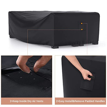 Heavy Duty Patio Furniture Covers Waterproof, Patio Furniture Outdoor Sectional Sofa Couch Set, Patio Table and Chair Set Cover 89.7" L×62.2" W×28.3" H