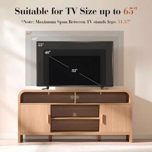 Entertainment Center, Curved TV Stand, FSC-Certified Wood, view 6