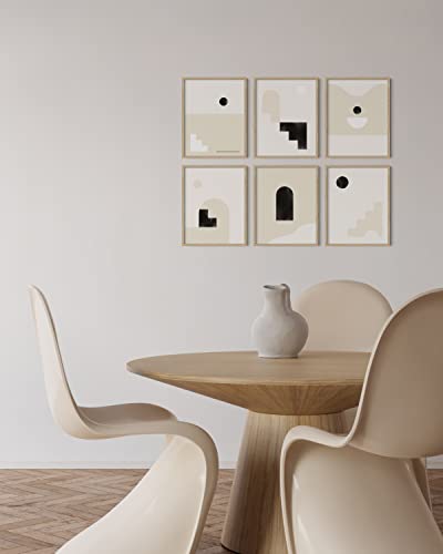 Beige Oak Wood 11x14 Picture Frame - Modern Wood Wall Art Display - Lightweight 11x14 Frame for Art Prints, Photos, Posters - Ready-to-Hang Vertically & Horizontally (Set of 6)
