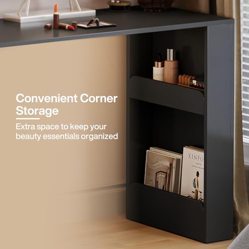 Corner Vanity Desk with 3 Drawers, view 6