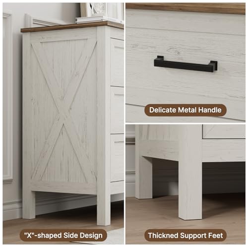 Farmhouse 6 Drawers Dresser for Bedroom, view 6