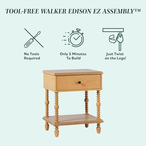Vivienne 1-Drawer Spindle Nightstand - Natural - 2pk