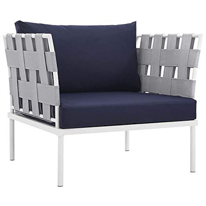 Harmony Outdoor Patio Sectional Sofa Furniture Set | All-Weather Waterproof | Machine Washable Cushions | Tempered Glass Top Tables