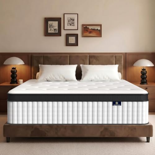 Twin Mattress, 10 Inch Hybrid Mattress in a Box, Fiberglass Free, view 2