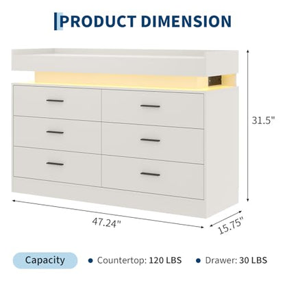 TV Stand Cabinet with LED Lights & Charging Station, view 3