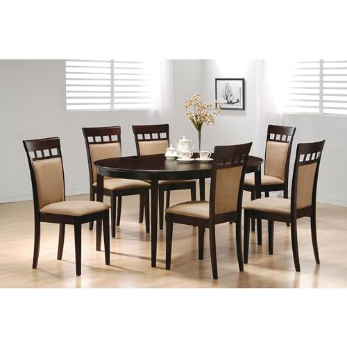Cappuccino Oval Dining Table with Leaf Extension