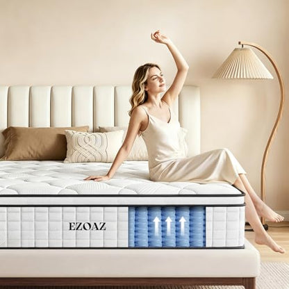 Twin Size Mattress 10 Inch, Medium Firm Hybrid Twin Mattress in a Box, view 8