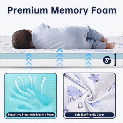 Pack and Play Mattress,38"x26" Dual Sided Premium Memory Foam Pack N Play Mattress with Breathable Removable Washable Cover